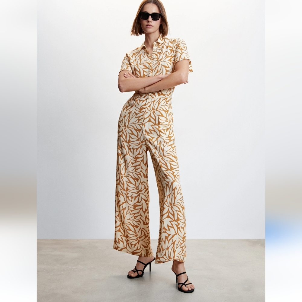 Mango one piece leaf detsil jumpsuit size Large